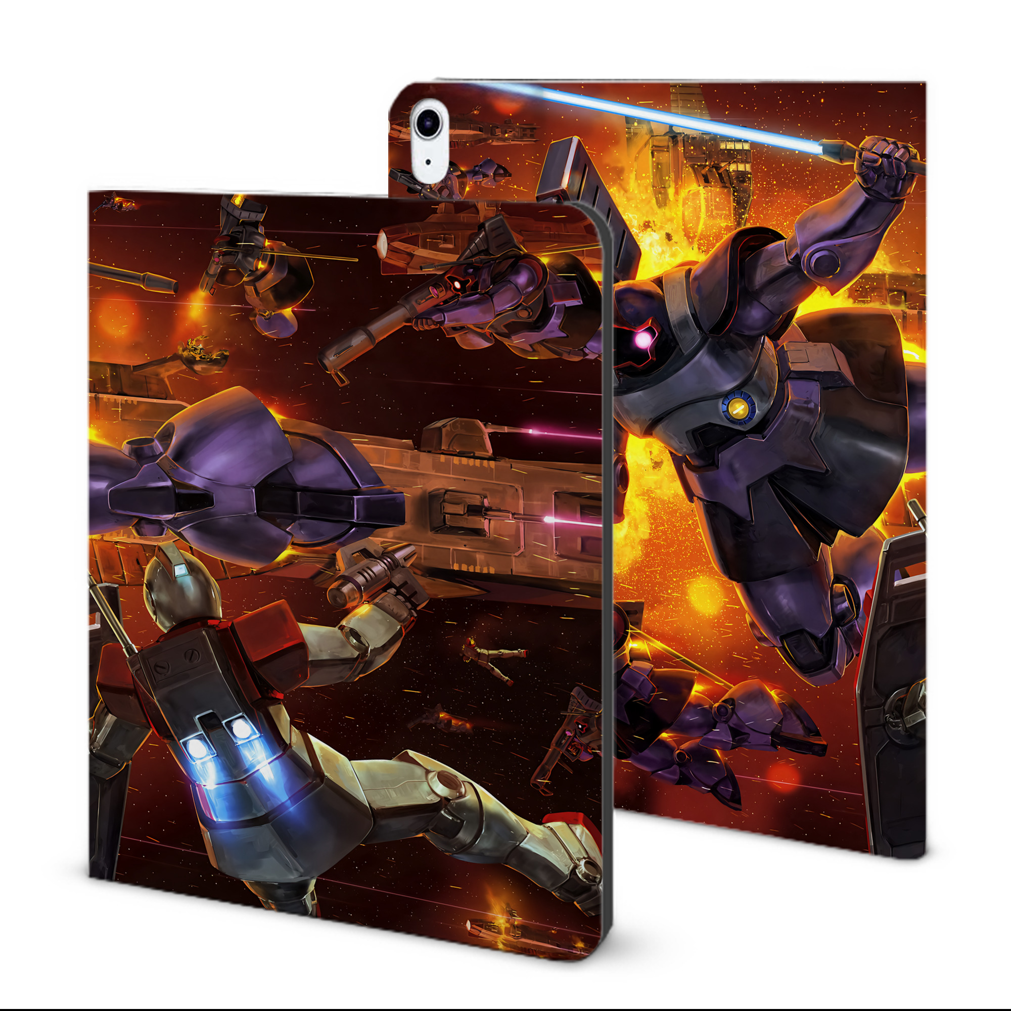 （画像用） 機動戦士ガンダム Mobile Suit Gundam IPad ケース ブック型 PUレザー TPU 耐衝撃 軽量 薄型 ペン収納なし 全面保護 IPad 各モデル対応